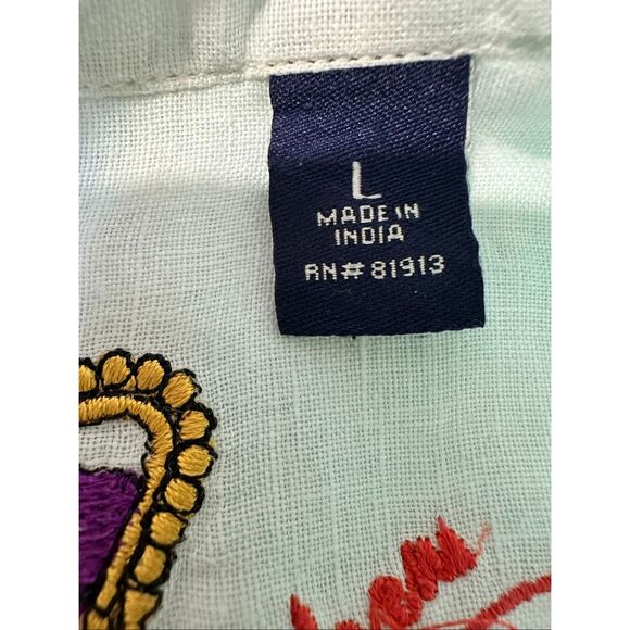 Robert Graham Men’s Embroidered Linen Button-up Shirt, size L - Picture 4 of 12